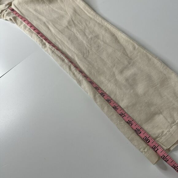 Eddie Bauer Linen Blend Pants Womens Sz 12 Beige Coastal Beach Casual Vacation - Picture 10 of 12